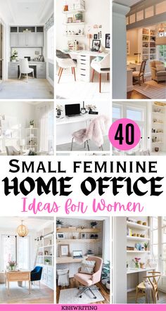 small feminine home office ideas for women that are easy to do in the living room