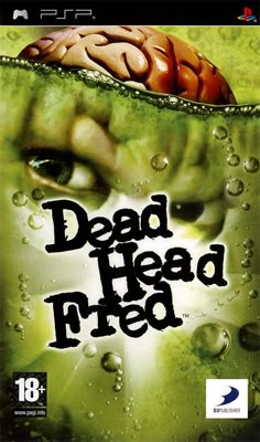 dead head fried on the cover of a video game, with water droplets surrounding it