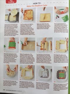 the instructions for making sandwiches are shown in this magazine page, with pictures of how to make them