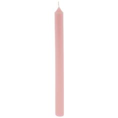 a pink candle on a white background