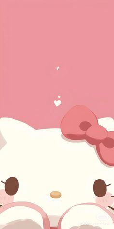 a hello kitty wallpaper with pink background