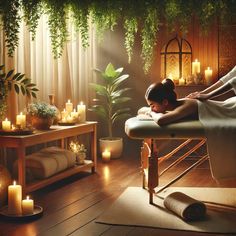 Massage = Stress-free life. Relax, renew, and revive with Happy Head Massage! 🌿 #RelaxationGoals #DeStress Massage Vision Board, Witchy Massage Room, Relaxing Salon Decor, Dark Massage Room, Massage Interior Design, Massage Therapist Photoshoot, Spa Rooms Ideas Decor, Home Massage Room Ideas, Small Massage Room Ideas