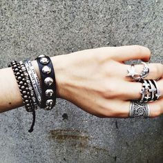 I'm With The Band, Look At You, Pretty Jewellery, Grunge Fashion, Bracelet Stack