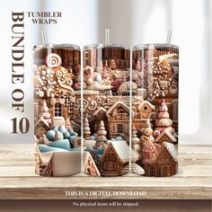 this is an advertisement for the tumbler wrappers that are made out of gingerbreads