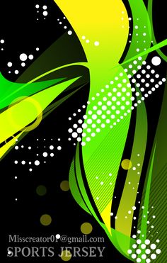 an abstract green and black background with dots on it's edges, as well as the words sports jersey