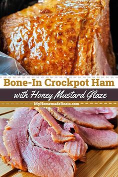 bone in crockpot ham with honey mustard glaze