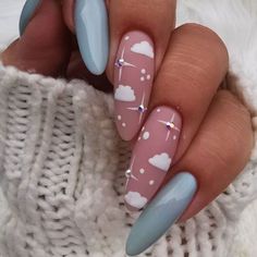 Nail Design Glitter, Sky Nails, Nagel Tips, Smink Inspiration, Almond Nails Designs, Almond Nail, Nails Almond, Coffin Nails Designs, Fire Nails