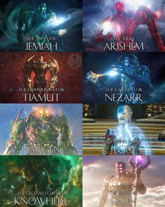 four different movie posters with the same character in each one's own avatars