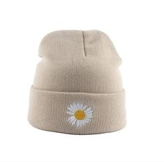 Daisy Winter Hat Casual Spring Beanie Cap, Casual Beanie Cap For Spring, Adjustable Spring Beanie Cap, Spring Beanie Cap, Trendy Spring Beanie, Trendy Spring Beanie One Size, Trendy Beanie For Spring, Casual One Size Beanie For Spring, Casual One-size Beanie For Spring