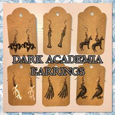 Beautiful and mysterious charm earrings for any gothic or dark academia student :) Dark Academia Student, Dark Academia Earrings, Academia Earrings, Charm Earrings, Dark Academia, Fashion Earrings, Jewelry Earrings Dangle, Etsy Earrings, Dangle Drop Earrings