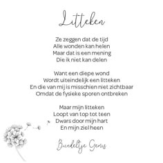 a poem written in german with dandelions and the words'little eden '