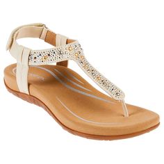 Aetrex® Lindsey Embellished Arch Support Memory Foam Sandal  Just in time for warmer weather. Featuring sparkly stud embellishments and Aetrex's signature built-in system with arch support and memory foam cushioning, beauty can be comfortable. Aetrex Shoes, Memory Foam Sandals, Fashion Shoes Sandals, Womens Sandals Flat, Thong Sandals, T Strap, Black Sandals, Women's Shoes Sandals, Memory Foam