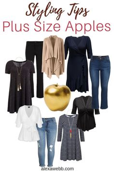 Styling Plus Size Apple Shapes - Apple Shape Outfits Plus Size - Plus Size Fashion for Women - alexawebb.com #plussize #alexawebb Apple Shape Outfits Plus Size, Apple Body Shape Fashion, Apple Body Shape Outfits, Apple Shape Fashion, Apple Shape Outfits, Dresses For Apple Shape, Apple Body Shapes, Apple Shape