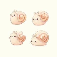 the snails are sleeping together on the white surface and have their faces drawn to look like they've fallen asleep