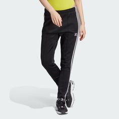 adidas Women's Lifestyle Adicolor SST Track Pants - Black | Free Shipping with adiClub | adidas US Sst Tracksuit, Adidas Set, Adidas Adicolor, Track Pants Women, Adidas Three Stripes, Adidas Classic, Adidas Joggers, Adidas Track Pants, Adidas Crop