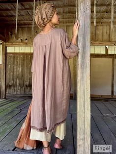 This dress is made from double gauze, soft touch and very comfortable to wear! There are two pockets on the side and hand block printed motifs on the bottom.  Dusty pink Cotton 100% Model height / 168cm Product weight / 290g Size /  S/M: chest 125cm  length: 100cm sleeves 35cm M/L: chest 140cm  length: 110cm sleeves 35cm < Delivery > We send all the parcels by ... UK: 1st class International: Tracked & Signed   (5 working days) Dress Dusty Pink, Abaya Design, Comfy Dress, Double Gaze, Gauze Dress, Dress Dusty, Comfy Dresses, Double Gauze, Pink Cotton