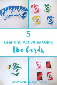 five learning activities using uno cards