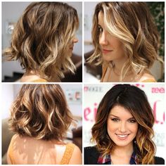 Lob Wavy Hair, Asymmetrical Lob, Wavy Bob, Lob Haircut, Ombré Hair, Neue Outfits, Short Hair Color, Haircut And Color, Ombre Hair Color