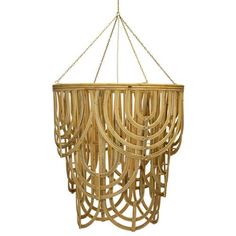 a chandelier made out of bamboo sticks