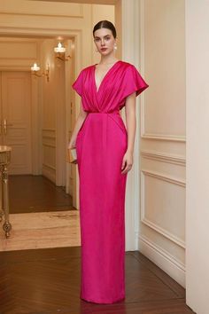 Luxurious Dress, Luxurious Dresses, Mean Blvd, Elegant Dresses Classy, Elegant Dresses For Women, Women's Evening Dresses, Satin Maxi, Gowns With Sleeves, Satin Maxi Dress