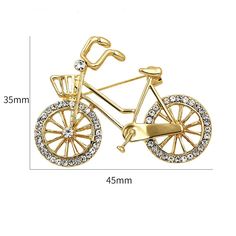 Brooches & Pins, Sports Style Gold Color Bike and Bicycle Brooch for Sportsperson - CZ1852TC3OK  #Brooches #Pins #Accessories #summeroutfits #Clothingmatch Cheap Crystals, Scarf Buckle, New Bicycle, Man Suit, Biker Gifts, Brooch Men, Sports Style, Bicycle Design