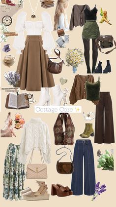 Cottage core fashion Cottage Fashion Aesthetic, Cottage Core Outfit Inspiration, Castle Core Fashion, Cottage Core Academia Outfits, Cute Core Outfit Ideas, Cotta Core Outfits, Cozy Cottage Outfit, Cottage Core Outfits Winter, Cottage Core Clothing Aesthetic