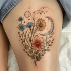 Exclusive Wildflower Tattoo Files Turtle Watercolor Tattoo, Wildflower Tattoos, Spring Tattoo, Outdoor Tattoo, 50 Tattoo, Mommy Tattoos, Taurus Tattoos, Paw Tattoo