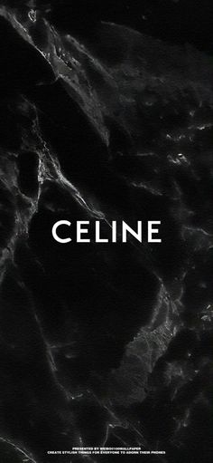 a black and white poster with the word cline on it's side, in front of a marble background