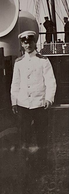 an old black and white photo of a sailor