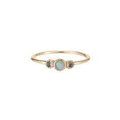 Opal Tanzanite Trio Ring Jennie Kwon, Diamond Mirror, Trio Ring, Rings Collection, Moon Studs, Circle Diamond, Champagne Diamond, Australian Opal, Delicate Rings