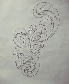 a drawing of an ornate design on paper