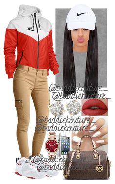 "Untitled #412" by marellaa ❤ liked on Polyvore featuring NIKE, Victoria's Secret, Auriya, RetrÃ², MICHAEL Michael Kors and Michael Kors Fall Wear, Cozy Outfit, Up Girl, Baddie Outfits