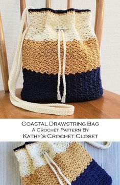 crochet drawstring bag pattern by kathy's crochet closet