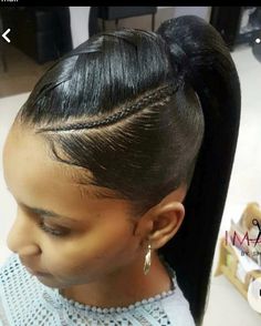 Poney Tale Hairstyle Wedding, Wedding Ponytail Hairstyles, Braids With Shaved Sides, Black Hair Updo Hairstyles, High Ponytail Hairstyles, Weave Ponytail Hairstyles, Sleek Ponytail Hairstyles, Black Ponytail Hairstyles, Quick Weave Hairstyles