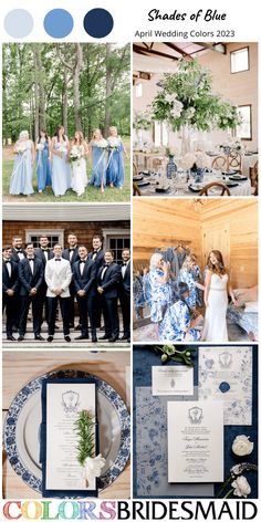 blue and white wedding color palettes for the bridesmaid's dress code