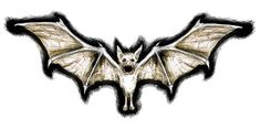 a drawing of a bat on a white background