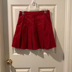 Brand New Pleated Red Skirt Size M Red Pleated Skirt, Red Mini Skirt, Red Skirt, Red Skirts, Cherry Red, Lady In Red, Pleated Skirt, Womens Skirt, Mini Skirts