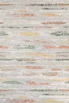 an area rug with multicolored stripes on the side and white, green, orange, yellow, red, grey