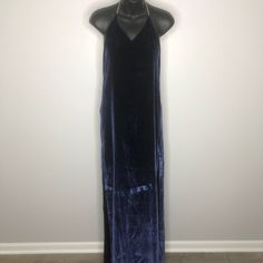 Amiri Blue Velvet T-Back Viscose/Silk/Spandex Slip Dress W Side Slits Such A Stunner!!!!!! With Two Long Slits Up The Front Of The Dress Beautiful Condition. Made In The Usa. Crafted In 80% Viscose / 18% Silk / 2% Spandex Size 4 ~ 14.5" Bust X 16" Waist X 55" Length Blue Velvet, Dress Beautiful, Made In The Usa, High Low Dress, High & Low, The Dress, Slip Dress, Size 4, Velvet