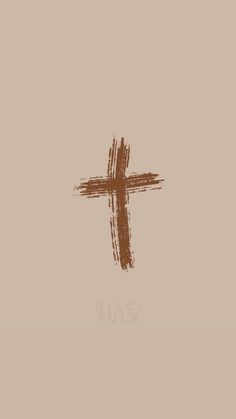 the cross is drawn in brown on a beige background