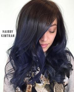 25 Midnight-Blue Hair Ideas That Will Inspire Your Next Moody Look Midnight Blue Hair Ombre, Blue Hair Ombre, Hair Ombre, Popsugar Beauty, Pastel Hair, Rainbow Hair