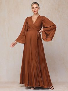 Terracotta Mother Of The Groom Dress, Long Sleeves Dress, Rust Dress, Chiffon Material, Chiffon Long Sleeve, Sleeves Dress, Junior Bridesmaid Dresses, Mother Of The Bride Dress, Dress Purchase