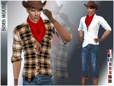 an image of a man wearing a cowboy hat and scarf with his hands on his hips