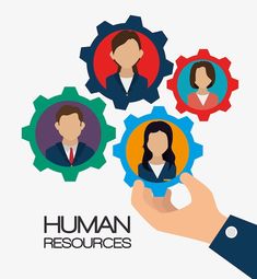 the human resources logo with four people in gear wheels