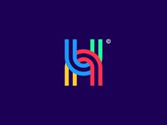 the letter u is made up of multicolored lines on a dark blue background