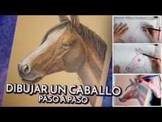 someone is drawing a horse with colored pencils