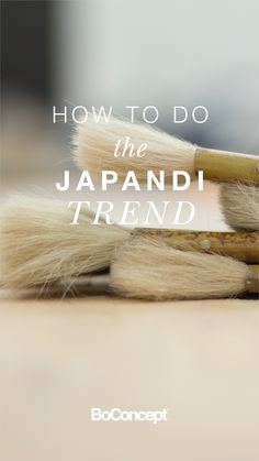 the words how to do the japanese trend are in front of some hairbrushes