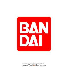 a red sign that says ban dai with the word ban dai in white on it