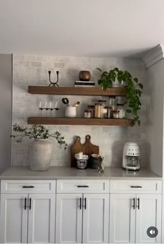 the kitchen is clean and ready to be used as a place for cooking or baking