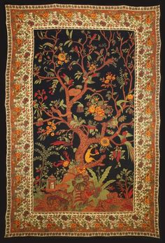 the tree of life is depicted in this tapestry